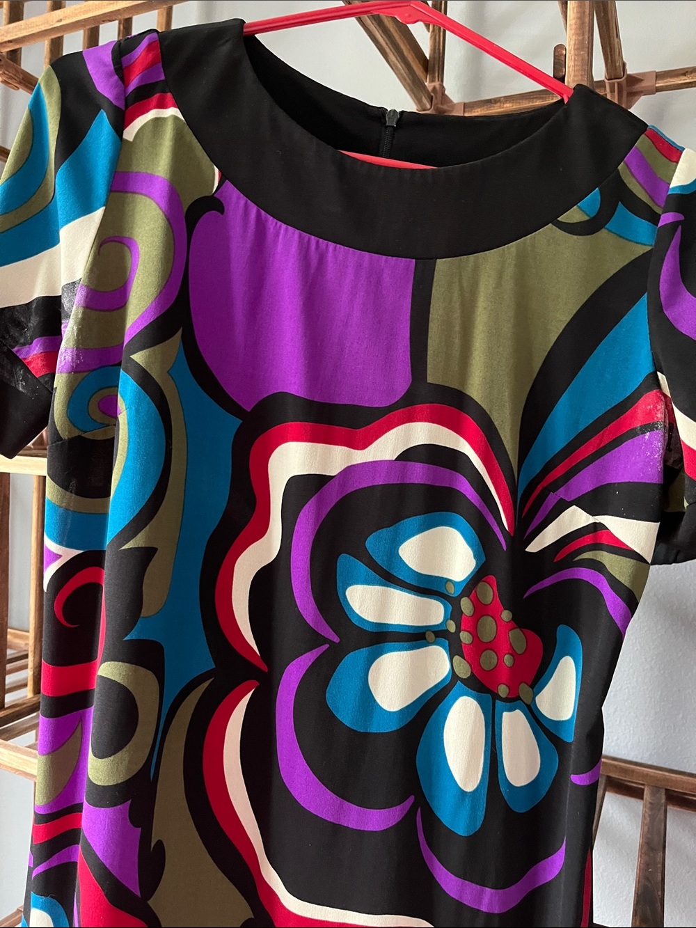 Julian Taylor Bold Floral dress - Black, Purple & Blue